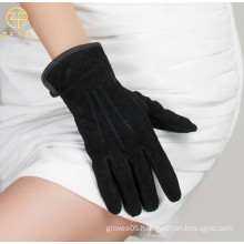 Customized Lady black sheep suede leather gloves